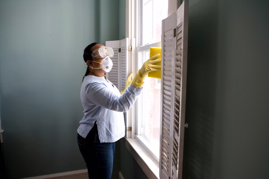 Technician servicing ductless equipment