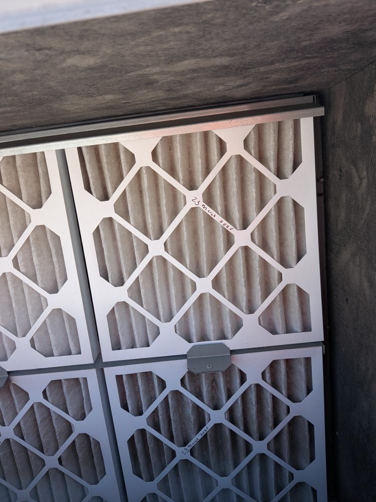 Loaded pleated commercial HVAC filters in North Austin