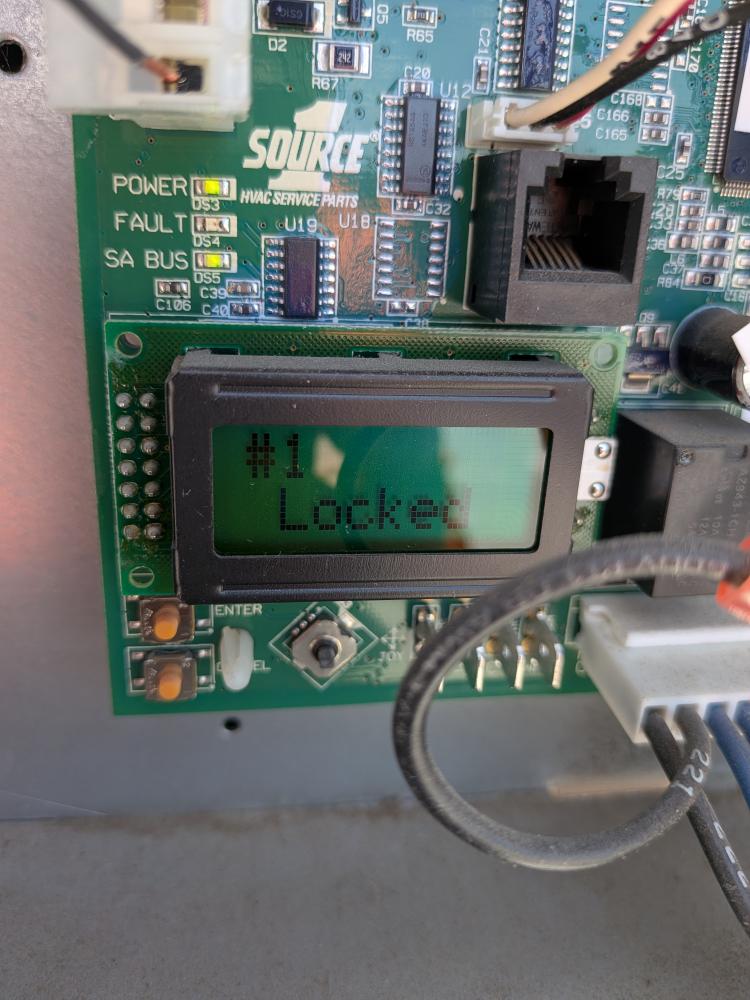 Second HVAC control board status message during diagnostic