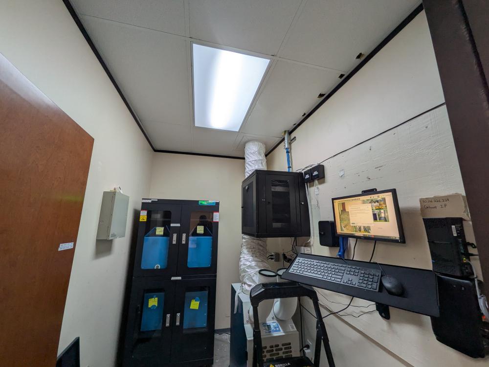 North Austin office equipment room served by rooftop HVAC