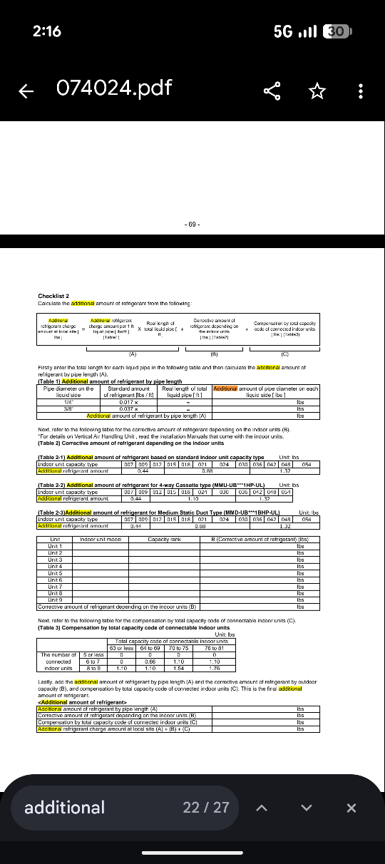 Service document for Buda commercial HVAC testing visit